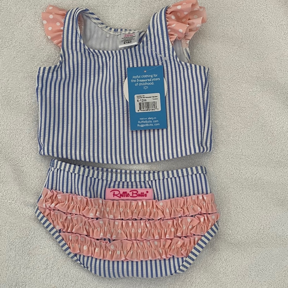 Ruffle Butts Swim set NWT 6-12 months